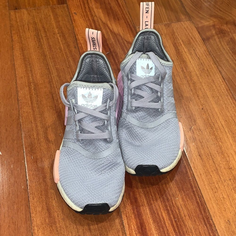 Adidas NMD R1 Gray with Pink Highlights - Picture 5 of 10